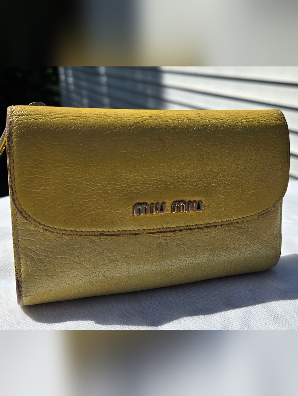 GUC Miu Miu Yellow Leather Wallet